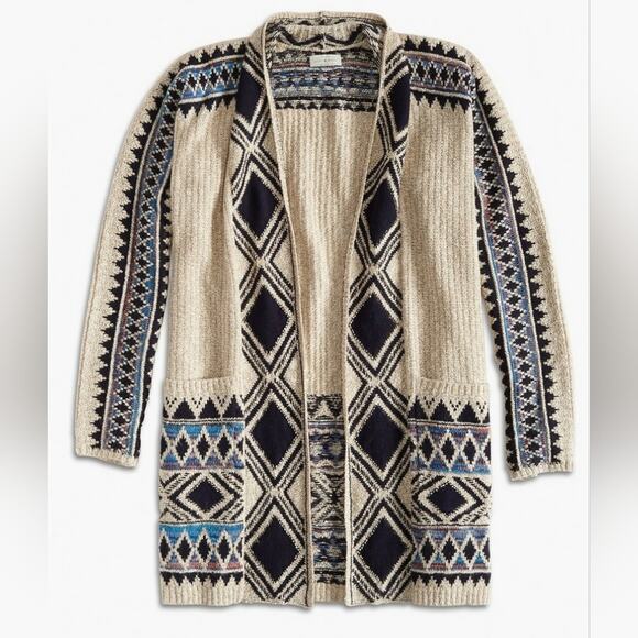 Lucky Brand aztec colorful open front cardigan sweater southwestern - Picture 1 of 7